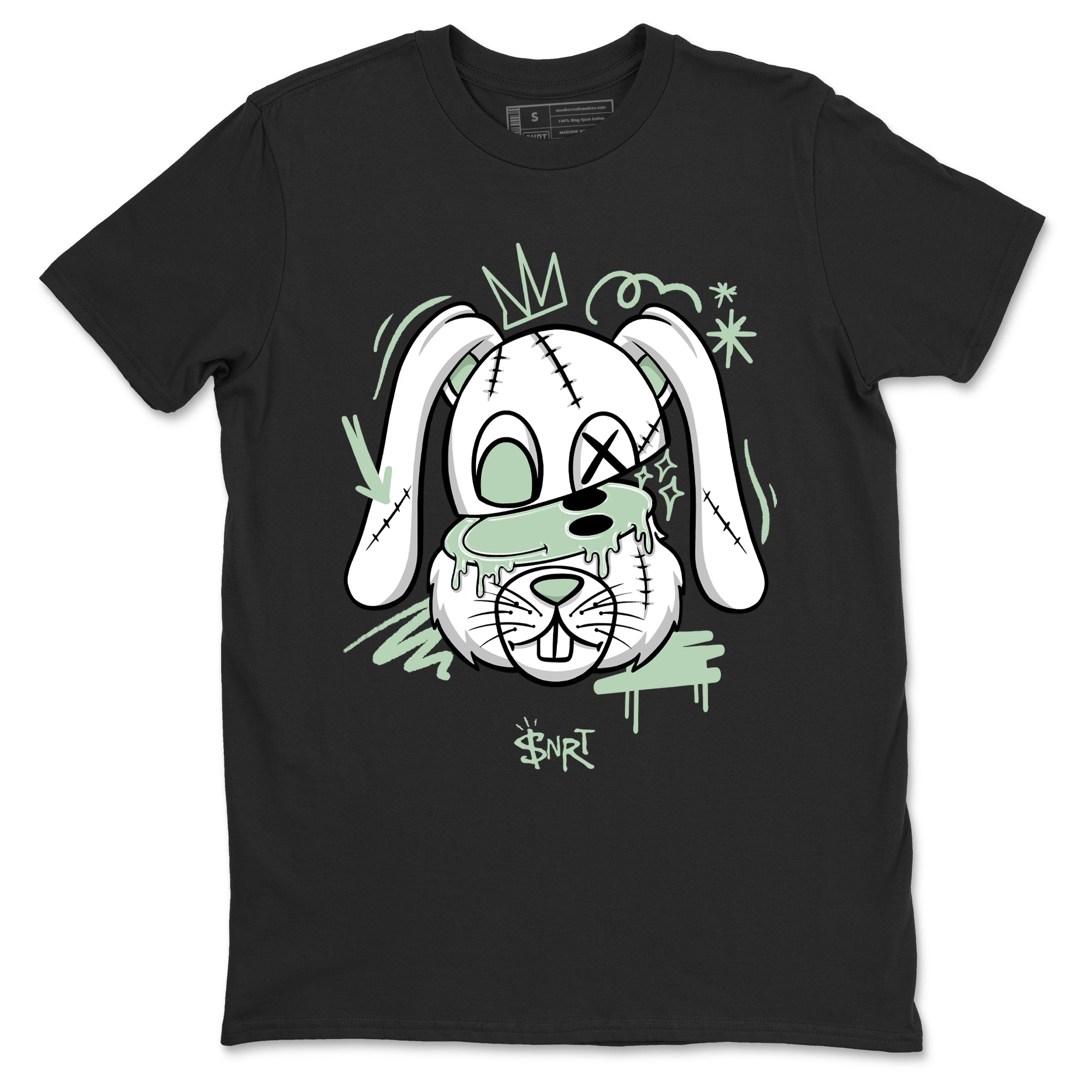 4s seafoam shirts to match jordans Crazy Bunny sneaker match tees Air Jordan 4 Abundance match shoes to clothes SNRT Sneaker Tees unisex cotton Black 2 shirts