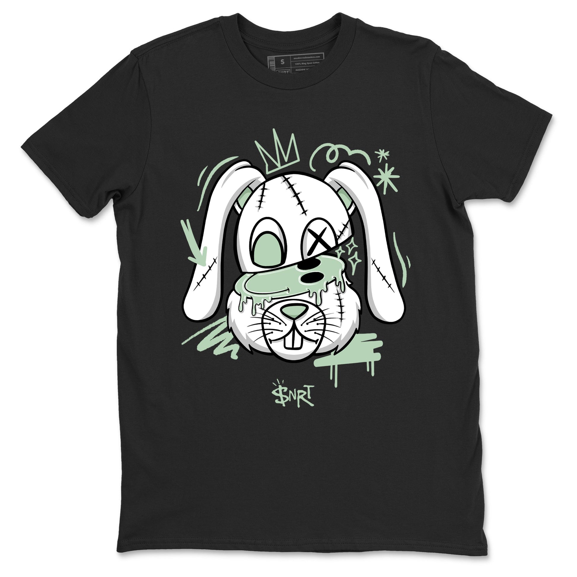4s seafoam shirts to match jordans Crazy Bunny sneaker match tees Air Jordan 4 Abundance match shoes to clothes SNRT Sneaker Tees unisex cotton Black 2 shirts