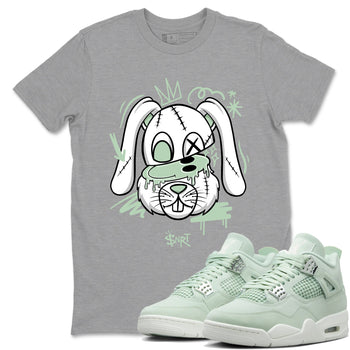 4s seafoam shirts to match jordans Crazy Bunny sneaker match tees Air Jordan 4 Abundance match shoes to clothes SNRT Sneaker Tees unisex cotton Heather Grey 1 shirts