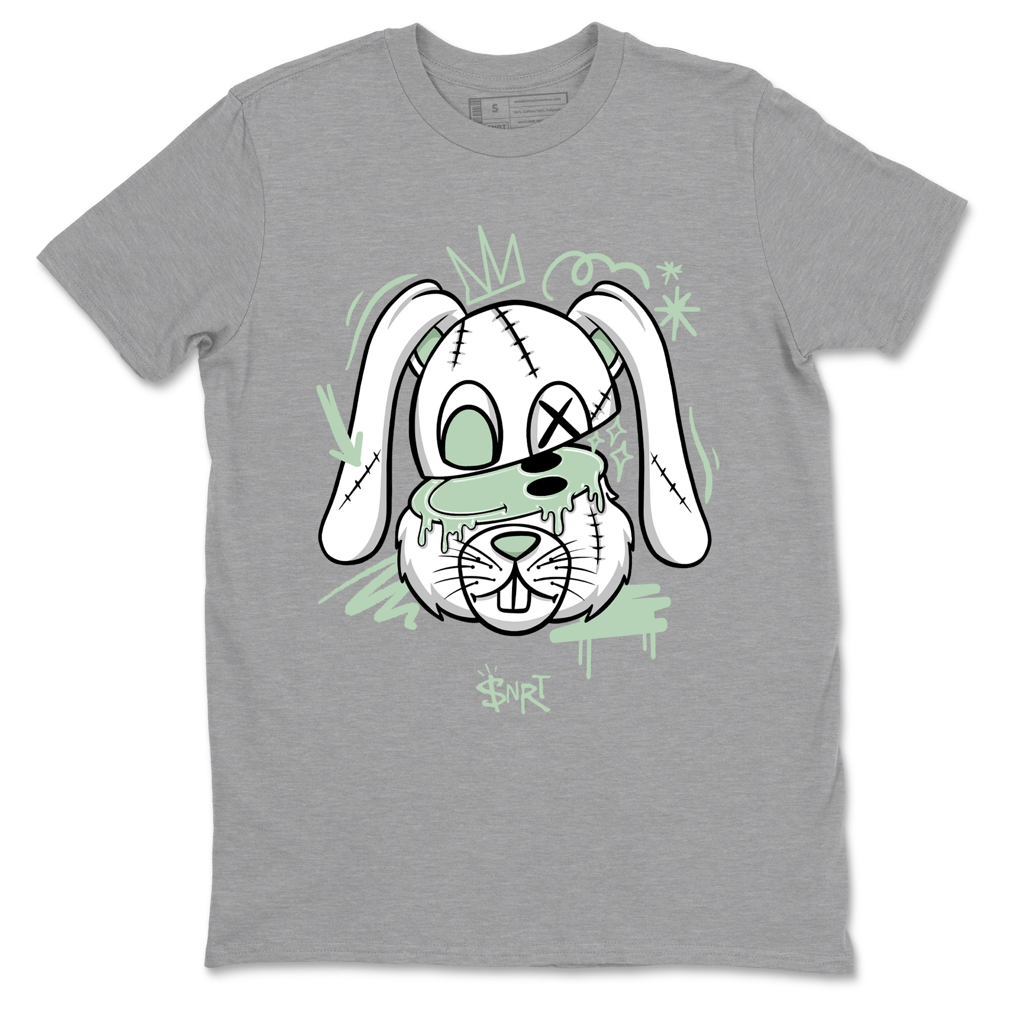 4s seafoam shirts to match jordans Crazy Bunny sneaker match tees Air Jordan 4 Abundance match shoes to clothes SNRT Sneaker Tees unisex cotton Heather Grey 2 shirts
