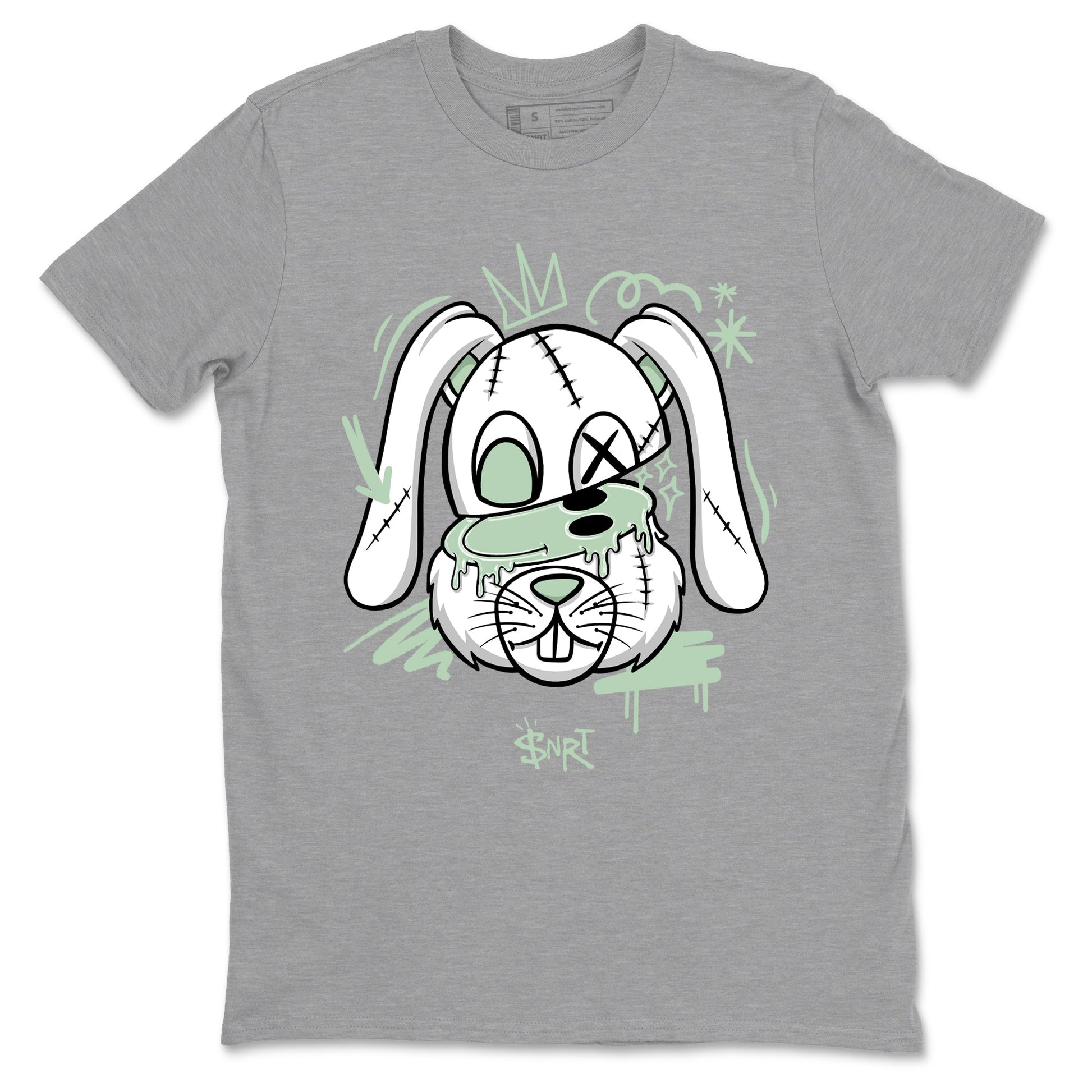 4s seafoam shirts to match jordans Crazy Bunny sneaker match tees Air Jordan 4 Abundance match shoes to clothes SNRT Sneaker Tees unisex cotton Heather Grey 2 shirts