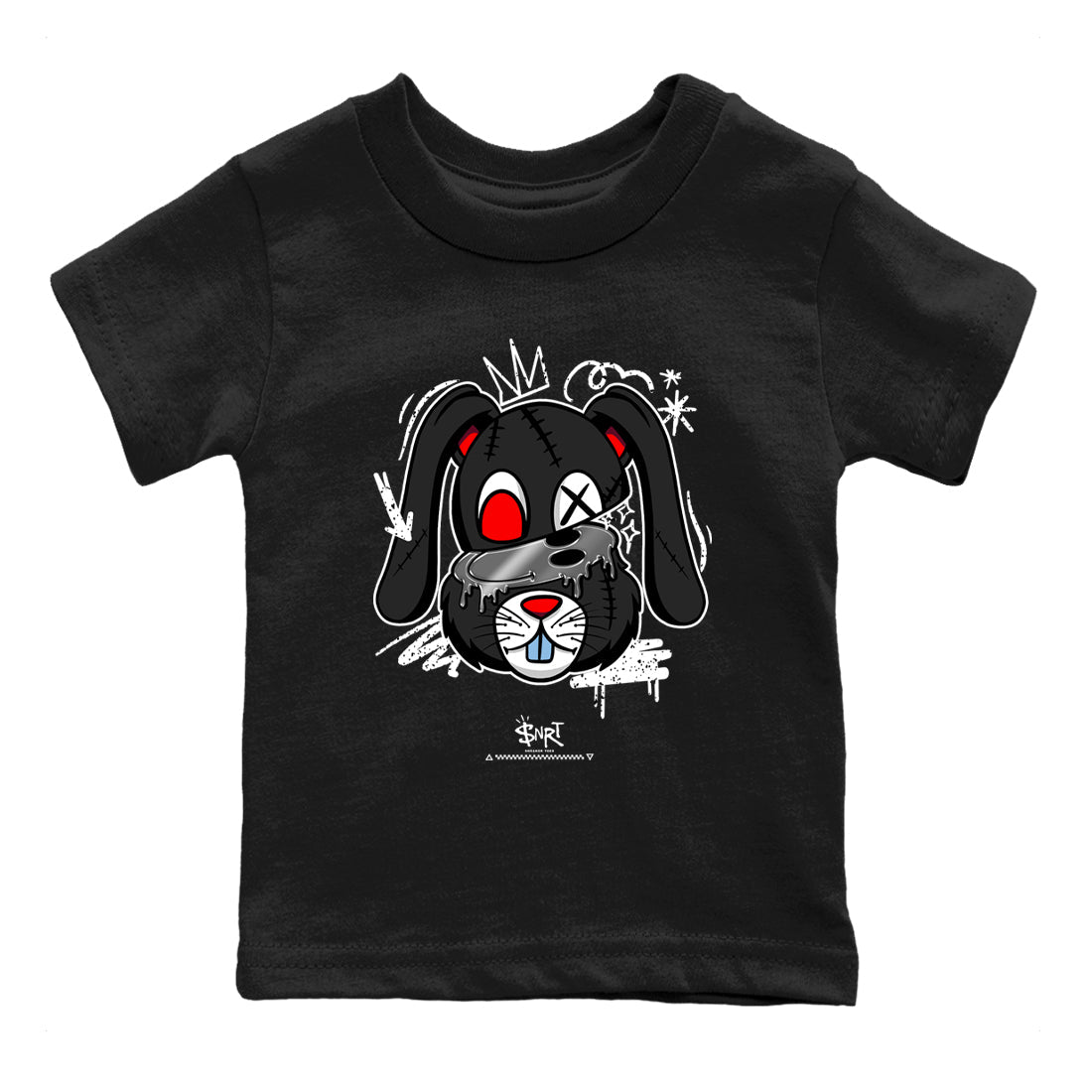 5s Black Metallic Reimagined shirts to match jordans Crazy Bunny sneaker match tees Air Jordan 5 OG Reimagined match shoes to clothes SNRT Sneaker Tees Youth Baby Black 2 tee