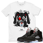 5s Black Metallic Reimagined shirts to match jordans Crazy Bunny sneaker match tees Air Jordan 5 OG Reimagined match shoes to clothes SNRT Sneaker Tees unisex cotton White 1 shirts