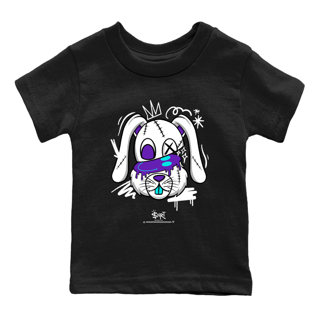 5s Grape shirts to match jordans Crazy Bunny sneaker match tees Air Jordan 5 Retro Grape match shoes to clothes SNRT Sneaker Tees Youth Baby Black 2 tee