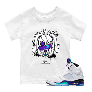 5s Grape shirts to match jordans Crazy Bunny sneaker match tees Air Jordan 5 Retro Grape match shoes to clothes SNRT Sneaker Tees Youth Baby White 1 tee