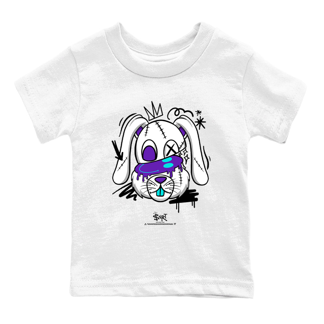 5s Grape shirts to match jordans Crazy Bunny sneaker match tees Air Jordan 5 Retro Grape match shoes to clothes SNRT Sneaker Tees Youth Baby White 2 tee