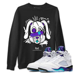 5s Grape shirts to match jordans Crazy Bunny sneaker match tees Air Jordan 5 Retro Grape match shoes to clothes SNRT Sneaker Tees unisex cotton Black 1 shirts