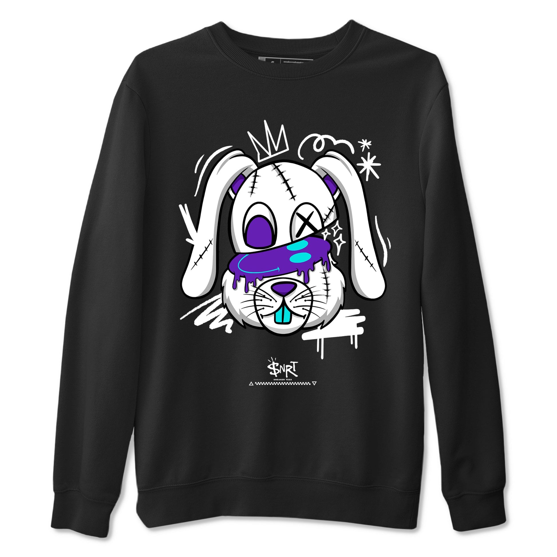 5s Grape shirts to match jordans Crazy Bunny sneaker match tees Air Jordan 5 Retro Grape match shoes to clothes SNRT Sneaker Tees unisex cotton Black 2 shirts