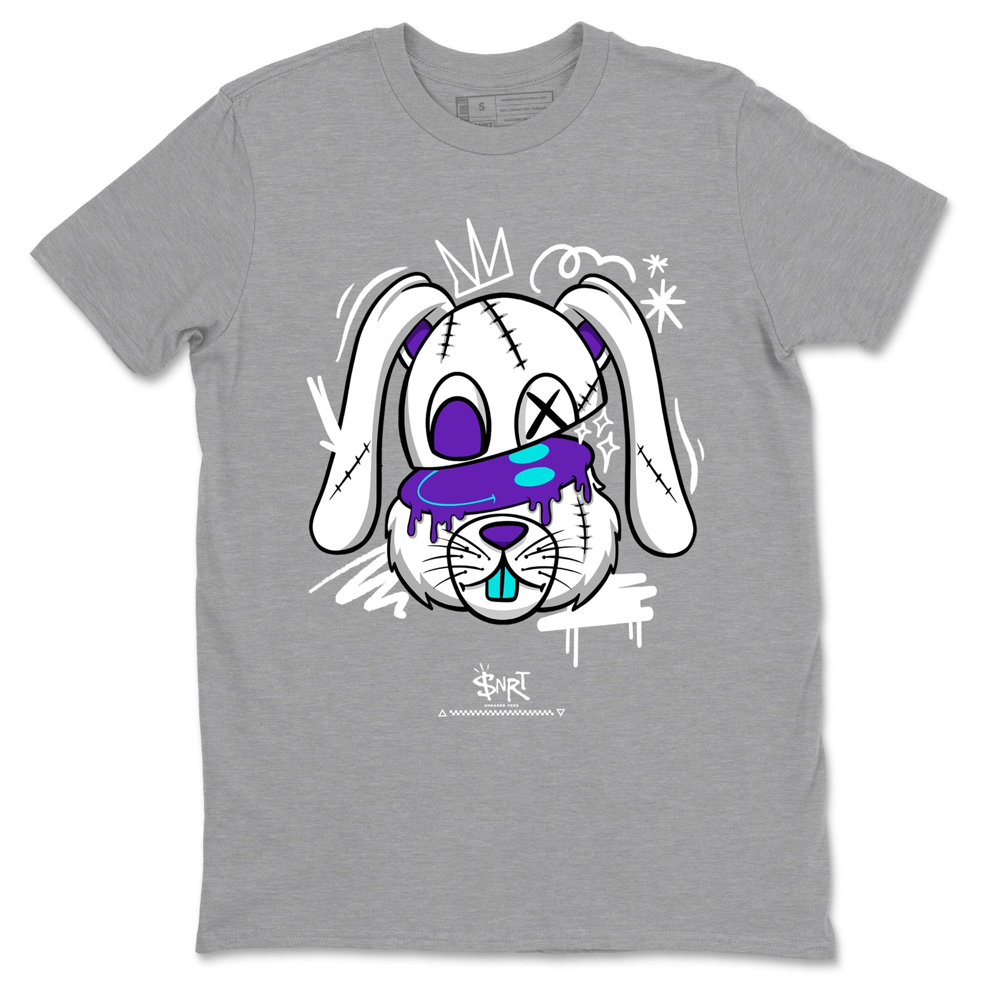 5s Grape shirts to match jordans Crazy Bunny sneaker match tees Air Jordan 5 Retro Grape match shoes to clothes SNRT Sneaker Tees unisex cotton Heather Grey 2 shirts