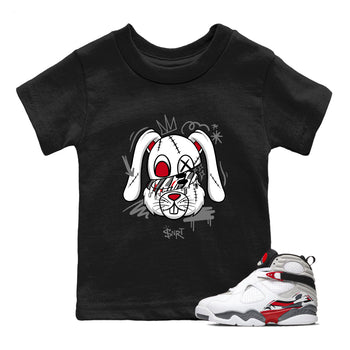 Sneaker Threads – Sneaker Tees To Match Air Jordan 8 Bunny – Crazy Bunny Youth Graphic Tee Black 1. Perfect for Jordan releases 2025 colorways.