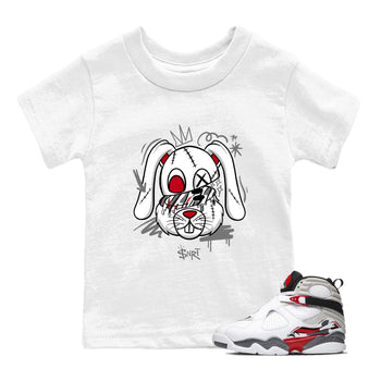Sneaker Threads – Sneaker Tees To Match Air Jordan 8 Bunny – Crazy Bunny Youth Graphic Tee White 1. Perfect for Jordan releases 2025 colorways.