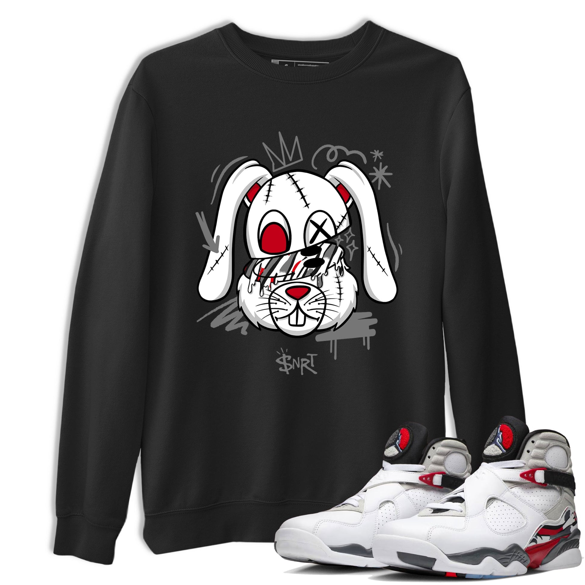 Sneaker Threads – Sneaker Tees To Match Air Jordan 8 Bunny – Crazy Bunny Graphic Tee Black 1. Perfect for Jordan releases 2025 colorways.