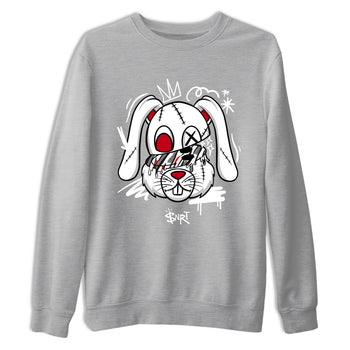 Sneaker Threads – Sneaker Tees To Match Air Jordan 8 Bunny – Crazy Bunny Graphic Tee Heather Grey 2. Perfect for Jordan releases 2025 colorways.