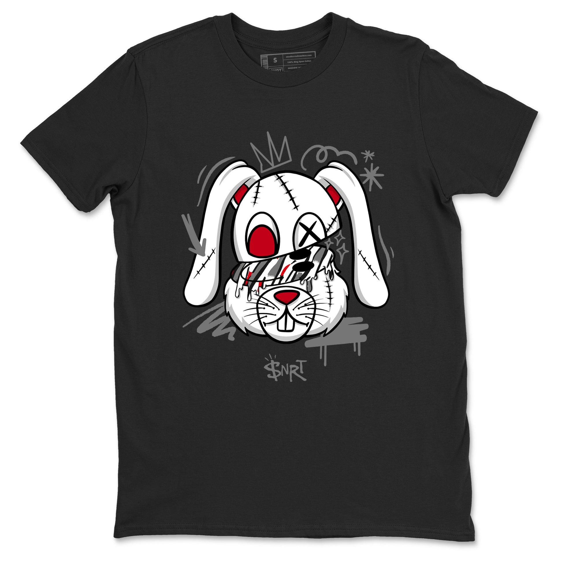 Sneaker Threads – Sneaker Tees To Match Air Jordan 8 Bunny – Crazy Bunny Graphic Tee Black 2. Perfect for Jordan releases 2025 colorways.