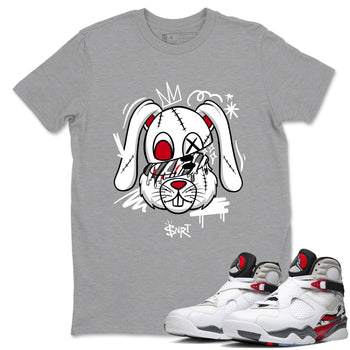 Sneaker Threads – Sneaker Tees To Match Air Jordan 8 Bunny – Crazy Bunny Graphic Tee Heather Grey 1. Perfect for Jordan releases 2025 colorways.