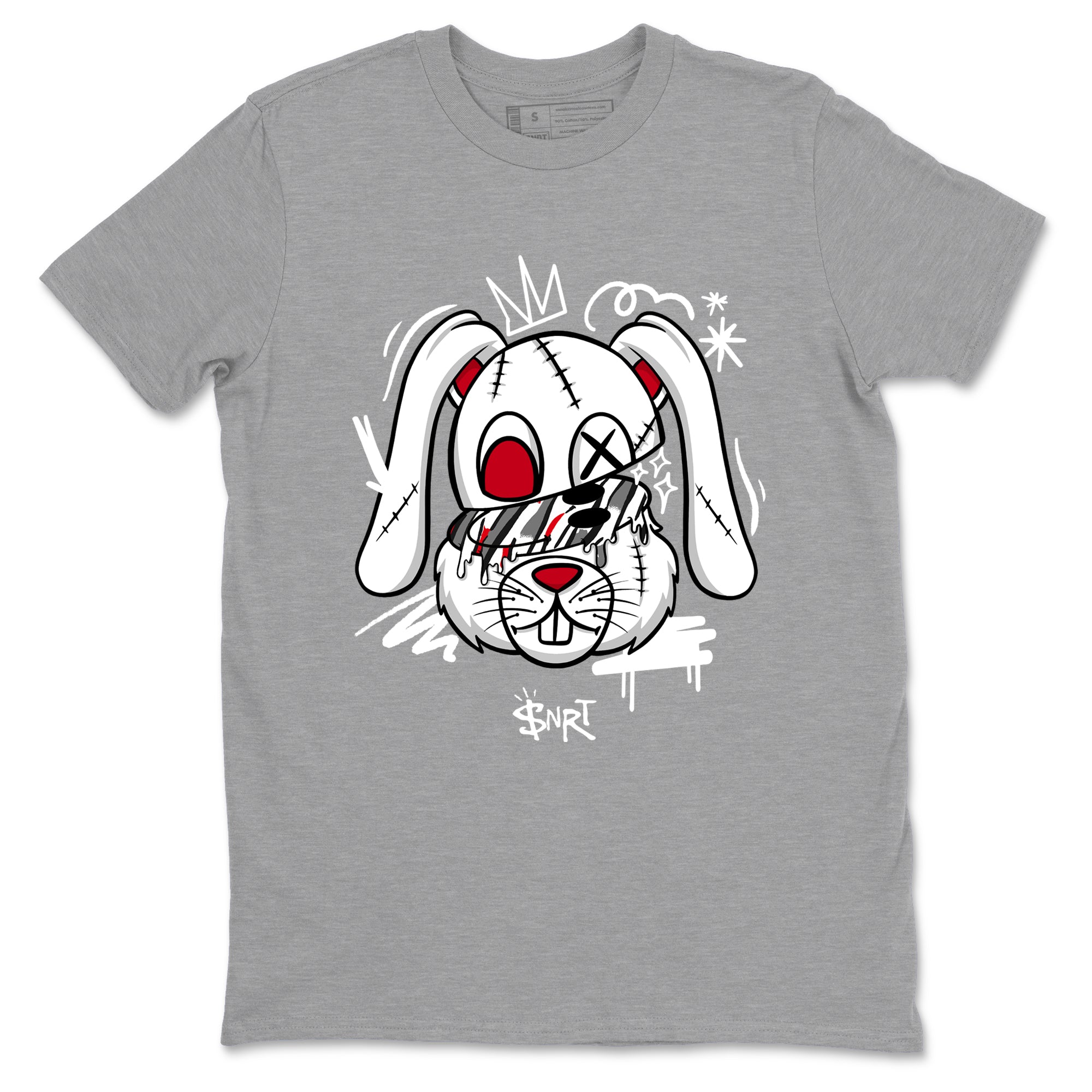 Sneaker Threads – Sneaker Tees To Match Air Jordan 8 Bunny – Crazy Bunny Graphic Tee Heather Grey 2. Perfect for Jordan releases 2025 colorways.