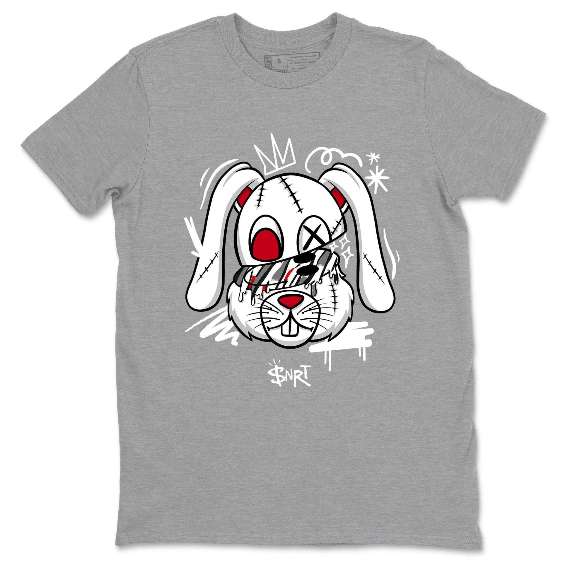 Sneaker Threads – Sneaker Tees To Match Air Jordan 8 Bunny – Crazy Bunny Graphic Tee Heather Grey 2. Perfect for Jordan releases 2025 colorways.
