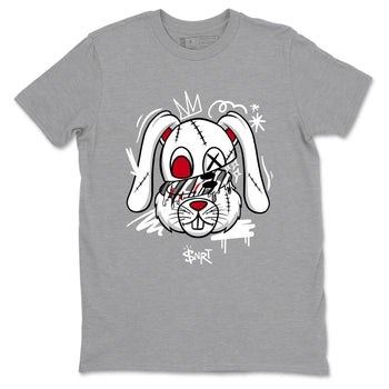 Sneaker Threads – Sneaker Tees To Match Air Jordan 8 Bunny – Crazy Bunny Graphic Tee Heather Grey 2. Perfect for Jordan releases 2025 colorways.