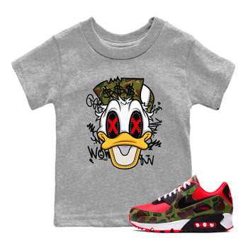 Air Max 90 Duck Camo shirts to match jordans Crazy Duck sneaker match tees Air Max 90 Reverse Duck Camo match shoes to clothes SNRT Sneaker Tees Youth Baby Heather Grey 1 tee