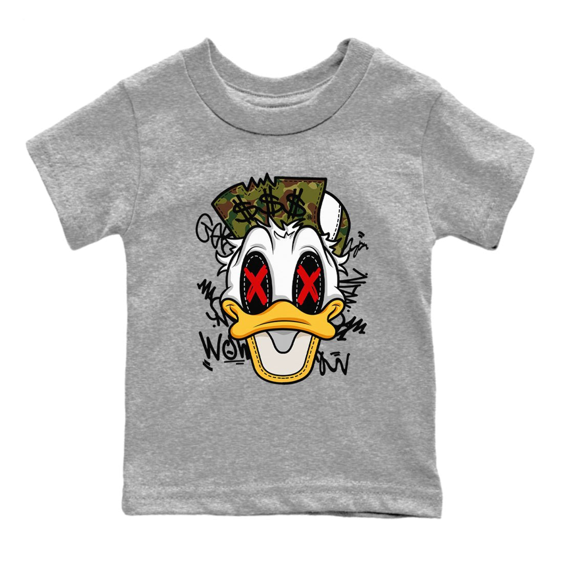 Air Max 90 Duck Camo shirts to match jordans Crazy Duck sneaker match tees Air Max 90 Reverse Duck Camo match shoes to clothes SNRT Sneaker Tees Youth Baby Heather Grey 2 tee