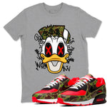 Air Max 90 Duck Camo shirts to match jordans Crazy Duck sneaker match tees Air Max 90 Reverse Duck Camo match shoes to clothes SNRT Sneaker Tees unisex cotton Heather Grey 1 shirts