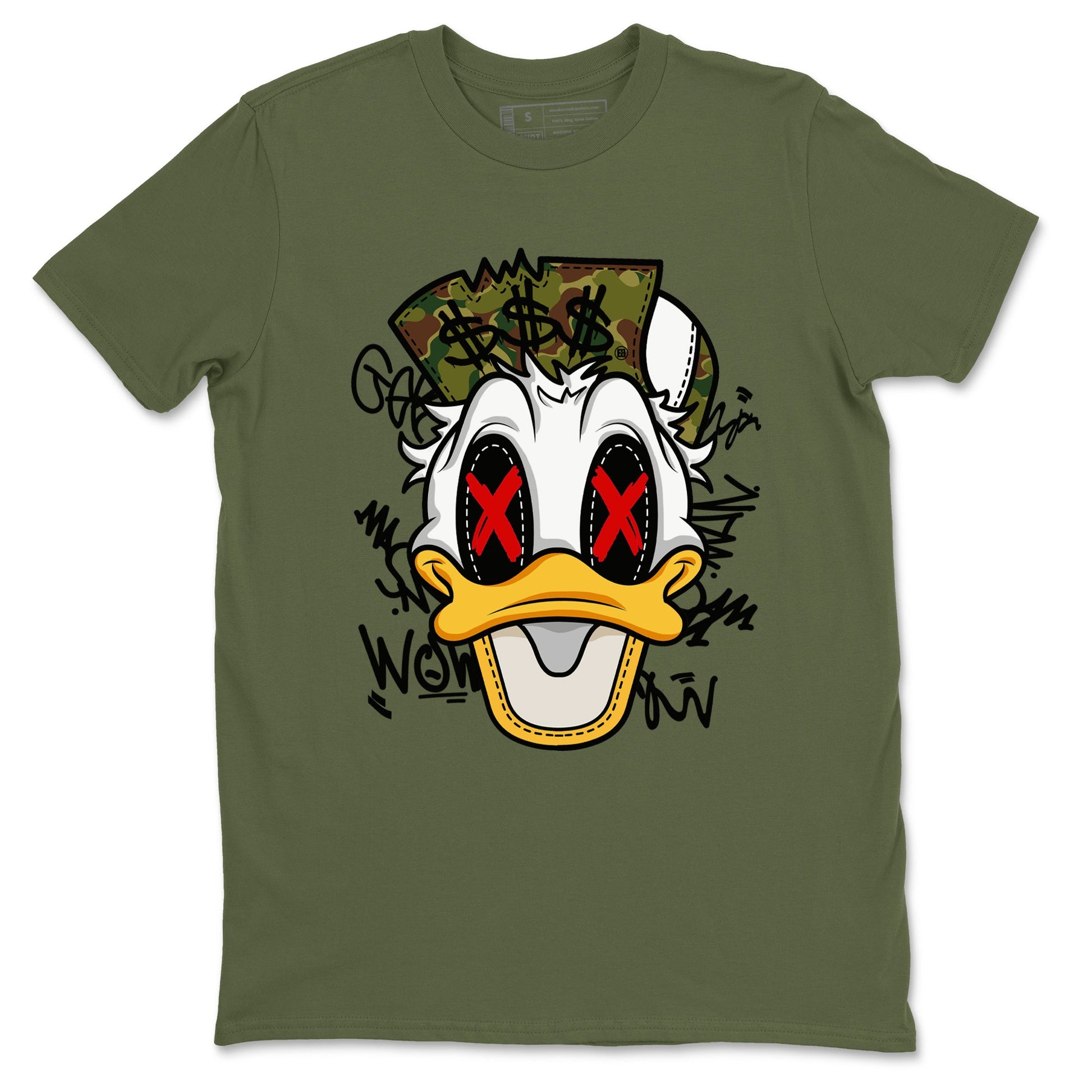 Air Max 90 Duck Camo shirts to match jordans Crazy Duck sneaker match tees Air Max 90 Reverse Duck Camo match shoes to clothes SNRT Sneaker Tees unisex cotton Military Green 2 shirts