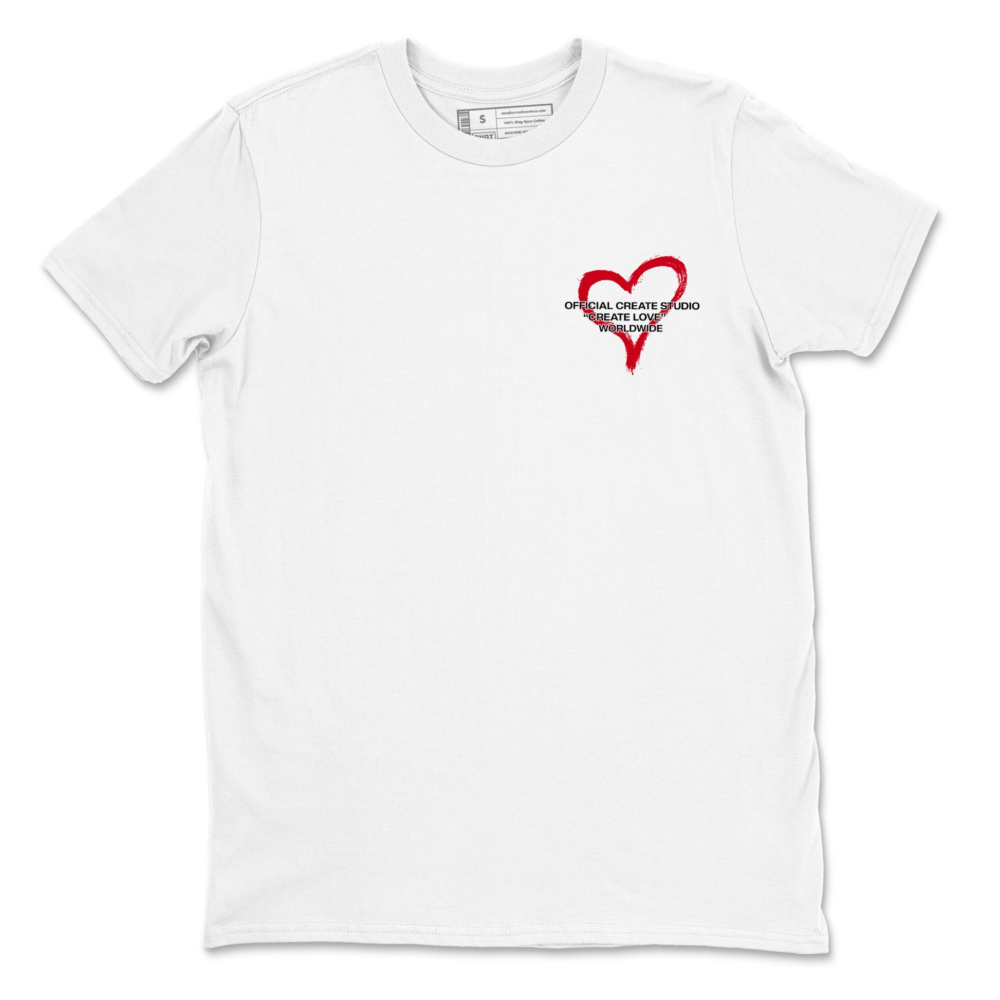 Create Love sneaker match t-shirt styled to complete your fit with the sneakers, shown in White.