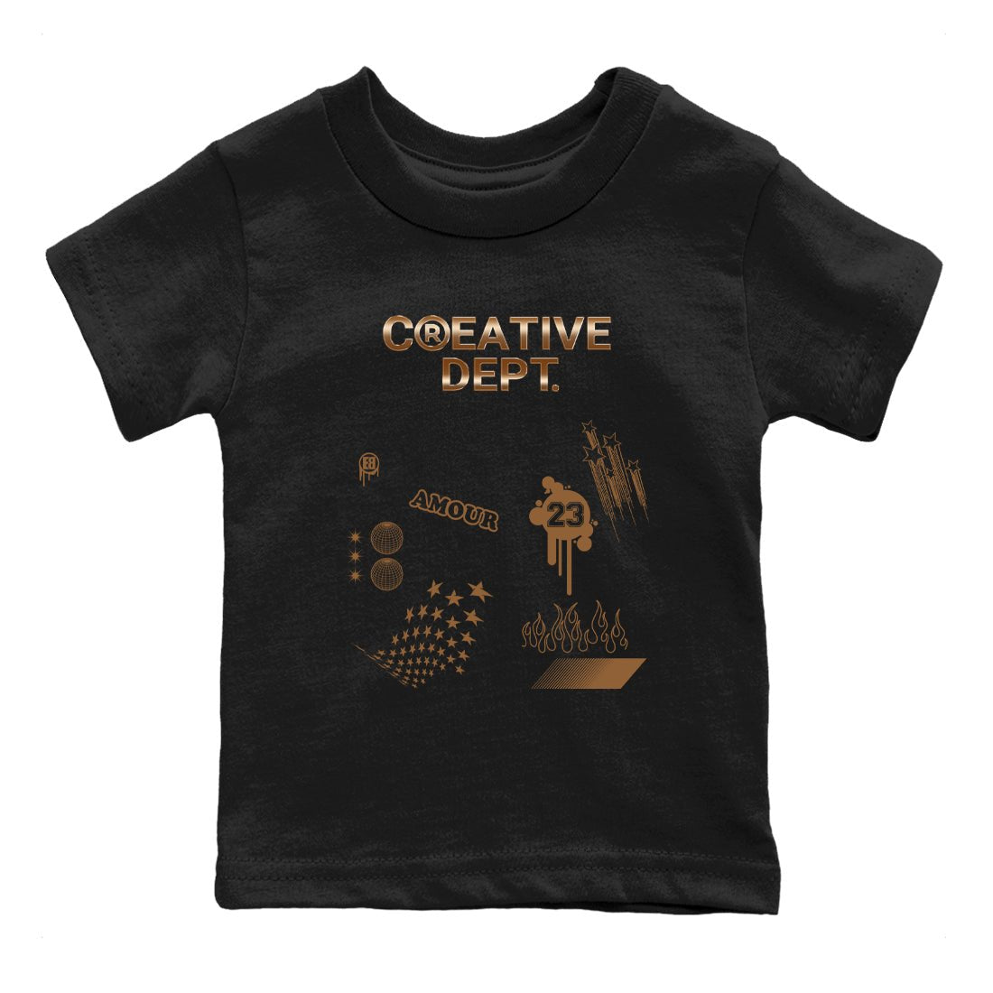 Air Foamposite One Metallic Copper shirts to match jordans Creative Dept sneaker match tees Foams One Metallic Copper match shoes to clothes SNRT Sneaker Tees Youth Baby Black 2 tee