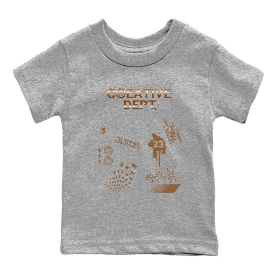 Air Foamposite One Metallic Copper shirts to match jordans Creative Dept sneaker match tees Foams One Metallic Copper match shoes to clothes SNRT Sneaker Tees Youth Baby Heather Grey 2 tee