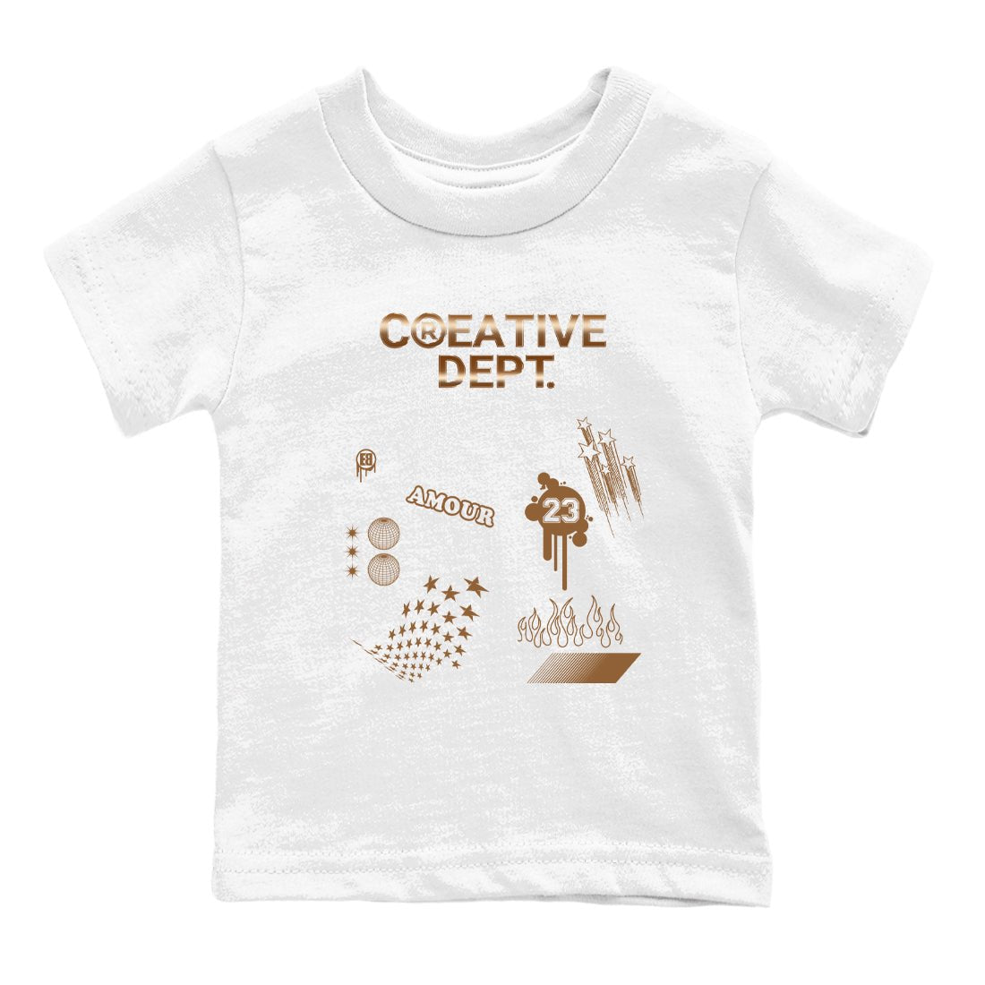 Air Foamposite One Metallic Copper shirts to match jordans Creative Dept sneaker match tees Foams One Metallic Copper match shoes to clothes SNRT Sneaker Tees Youth Baby White 2 tee