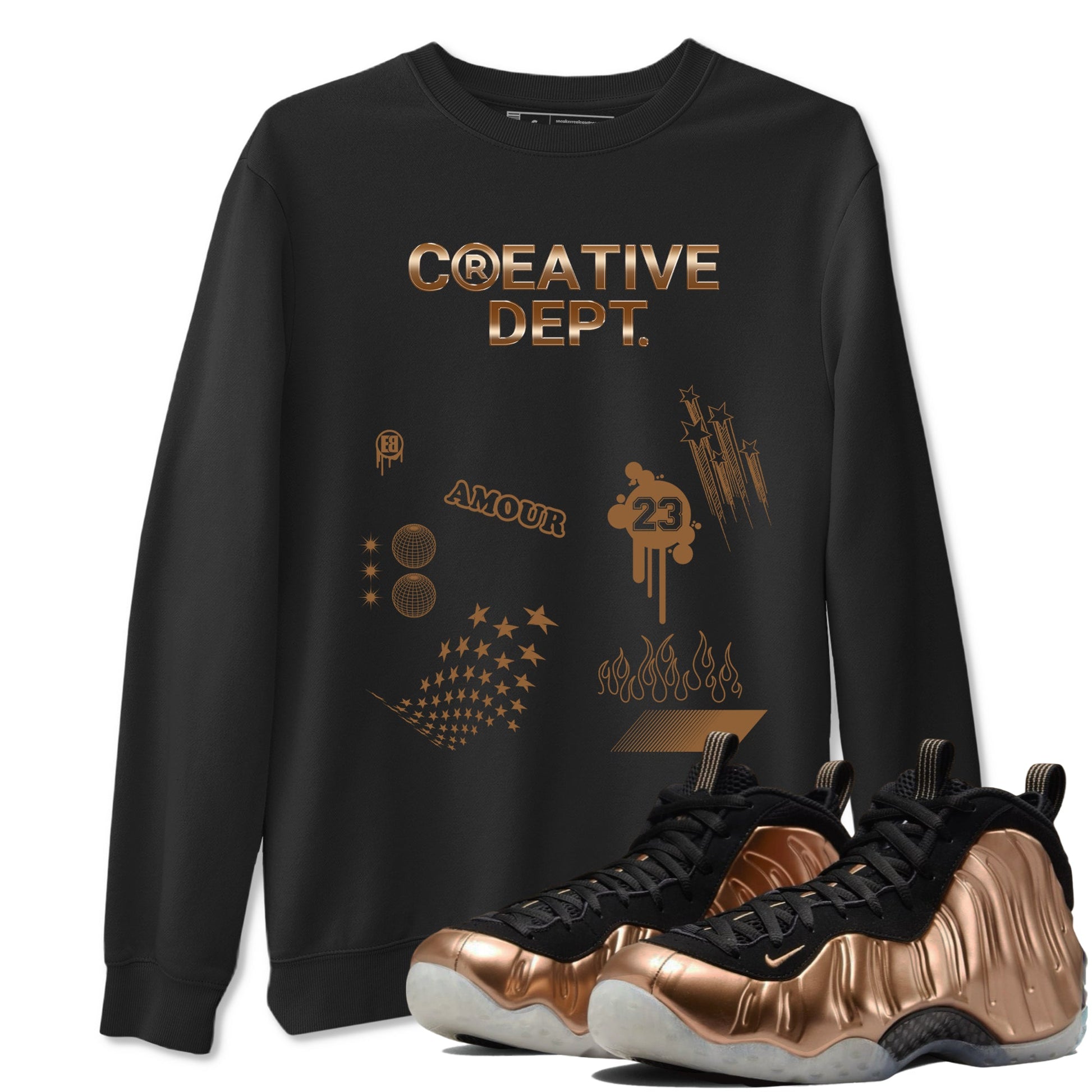 Air Foamposite One Metallic Copper shirts to match jordans Creative Dept sneaker match tees Foams One Metallic Copper match shoes to clothes SNRT Sneaker Tees unisex cotton Black 1 shirts