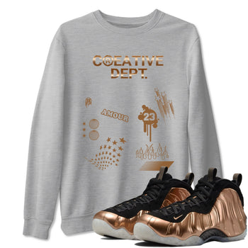 Air Foamposite One Metallic Copper shirts to match jordans Creative Dept sneaker match tees Foams One Metallic Copper match shoes to clothes SNRT Sneaker Tees unisex cotton Heather Grey 1 shirts