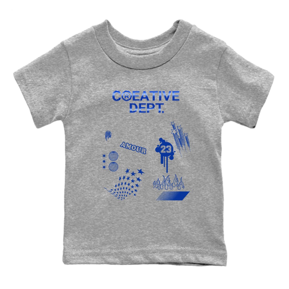 Air Foamposite One Royal shirts to match jordans Creative Dept sneaker match tees Foams One Royal match shoes to clothes SNRT Sneaker Tees Youth Baby Heather Grey 2 tee