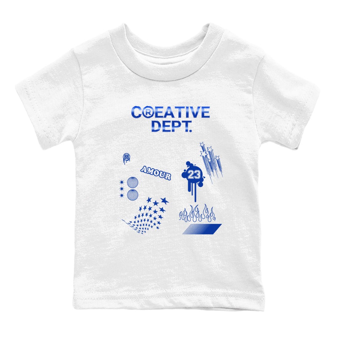 Air Foamposite One Royal shirts to match jordans Creative Dept sneaker match tees Foams One Royal match shoes to clothes SNRT Sneaker Tees Youth Baby White 2 tee