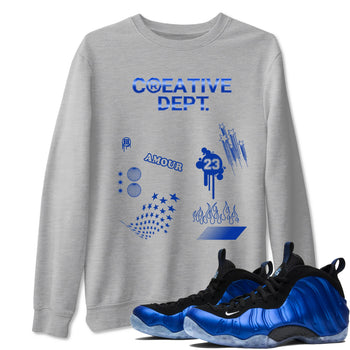 Air Foamposite One Royal shirts to match jordans Creative Dept sneaker match tees Foams One Royal match shoes to clothes SNRT Sneaker Tees unisex cotton Heather Grey 1 shirts