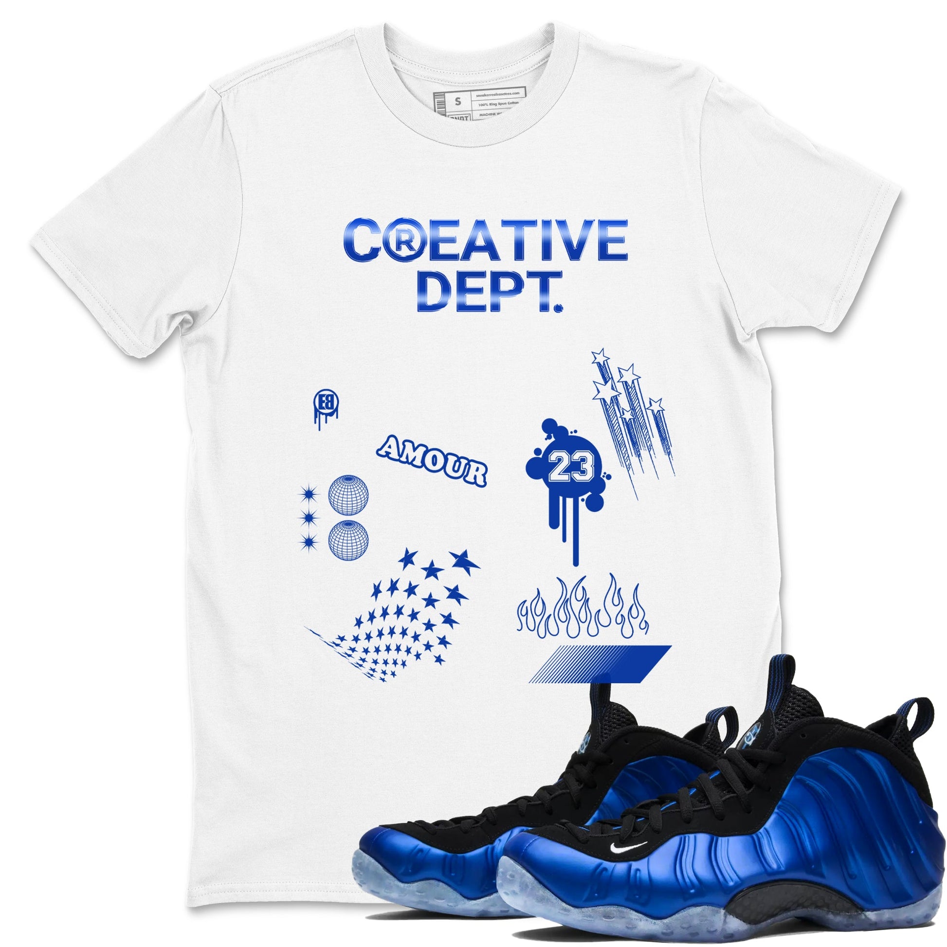 Air Foamposite One Royal shirts to match jordans Creative Dept sneaker match tees Foams One Royal match shoes to clothes SNRT Sneaker Tees unisex cotton White 1 shirts