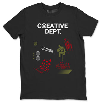 1s Travis Scott Medium Olive Shirts To Match Jordans Creative Dept sneaker match tees Air Jordan 1 Travis Scott Medium Olive Tee SNRT Sneaker Release Tees unisex cotton Black 2 crew neck shirts