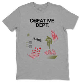 1s Travis Scott Medium Olive Shirts To Match Jordans Creative Dept sneaker match tees Air Jordan 1 Travis Scott Medium Olive Tee SNRT Sneaker Release Tees unisex cotton Heather Grey 2 crew neck shirts