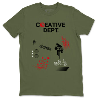 1s Travis Scott Medium Olive Shirts To Match Jordans Creative Dept sneaker match tees Air Jordan 1 Travis Scott Medium Olive Tee SNRT Sneaker Release Tees unisex cotton Military Green 2 crew neck shirts