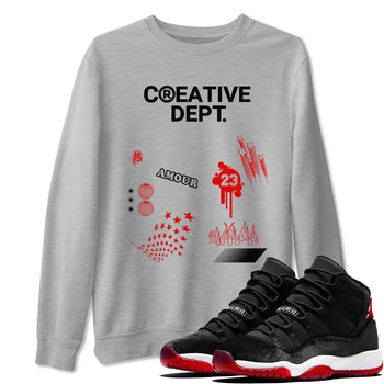 11s Bred Velvet Shirts To Match Jordans Creative Dept sneaker match tees Air Jordan 11 Bred Velvet Tee SNRT Sneaker Release Tees unisex cotton Heather Grey 1 crew neck shirts