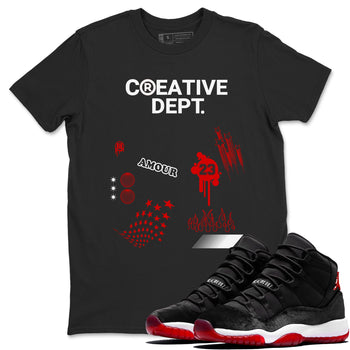 11s Bred Velvet Shirts To Match Jordans Creative Dept sneaker match tees Air Jordan 11 Bred Velvet Tee SNRT Sneaker Release Tees unisex cotton Black 1 crew neck shirts