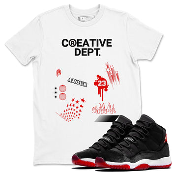 11s Bred Velvet Shirts To Match Jordans Creative Dept sneaker match tees Air Jordan 11 Bred Velvet Tee SNRT Sneaker Release Tees unisex cotton White 1 crew neck shirts