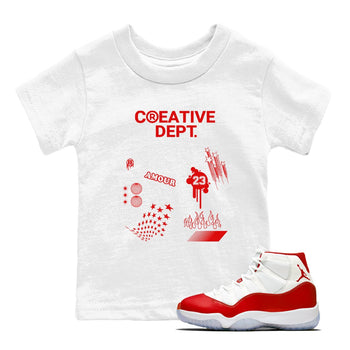11s Cherry shirts to match jordans Creative Dept sneaker match tees Air Jordan 11 Retro Cherry match shoes to clothes SNRT Sneaker Tees Youth Baby White 1 tee