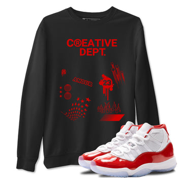 11s Cherry shirts to match jordans Creative Dept sneaker match tees Air Jordan 11 Retro Cherry match shoes to clothes SNRT Sneaker Tees unisex cotton Black 1 shirts