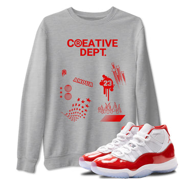 11s Cherry shirts to match jordans Creative Dept sneaker match tees Air Jordan 11 Retro Cherry match shoes to clothes SNRT Sneaker Tees unisex cotton Heather Grey 1 shirts