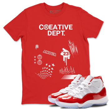 11s Cherry shirts to match jordans Creative Dept sneaker match tees Air Jordan 11 Retro Cherry match shoes to clothes SNRT Sneaker Tees unisex cotton Red 1 shirts