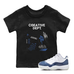 11s Diffused Blue Shirts To Match Jordans Creative Dept sneaker match tees Air Jordan 11 Diffused Blue Tee SNRT Sneaker Release Tees Youth Baby Black 1 crew neck shirts