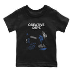 11s Diffused Blue Shirts To Match Jordans Creative Dept sneaker match tees Air Jordan 11 Diffused Blue Tee SNRT Sneaker Release Tees Youth Baby Black 2 crew neck shirts