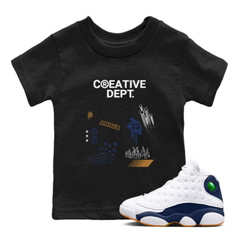 13s Midnight Navy Shirts To Match Jordans Creative Dept sneaker match tees Air Jordan 13 Midnight Navy Tee SNRT Sneaker Release Tees Youth Baby Black 1 crew neck shirts