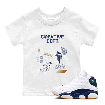 13s Midnight Navy Shirts To Match Jordans Creative Dept sneaker match tees Air Jordan 13 Midnight Navy Tee SNRT Sneaker Release Tees Youth Baby White 1 crew neck shirts